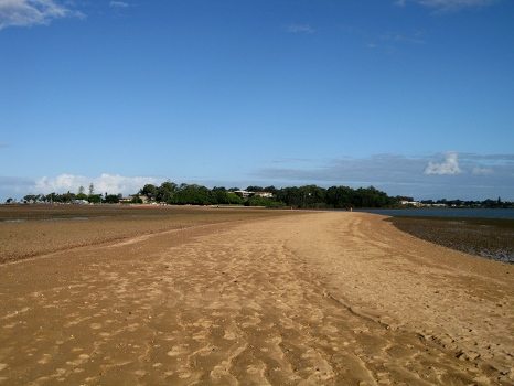 Natural walkway that appears when the tide is out