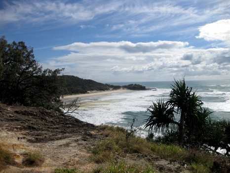 Looking down onto Cylinder Beach, Stradbroke Island